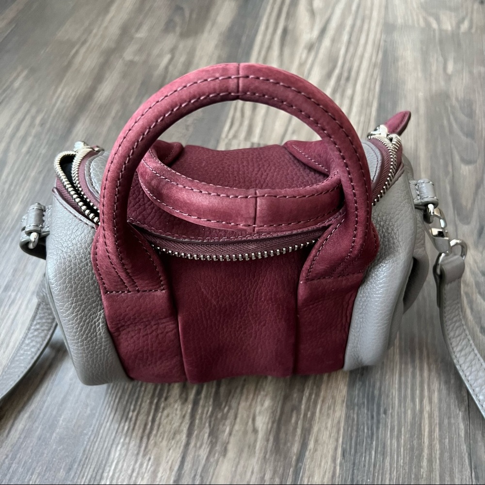 Alexander Wang Authentic Rockie Two-Toned Gray and Burgundy Crossbody Bag - Picture 4 of 16